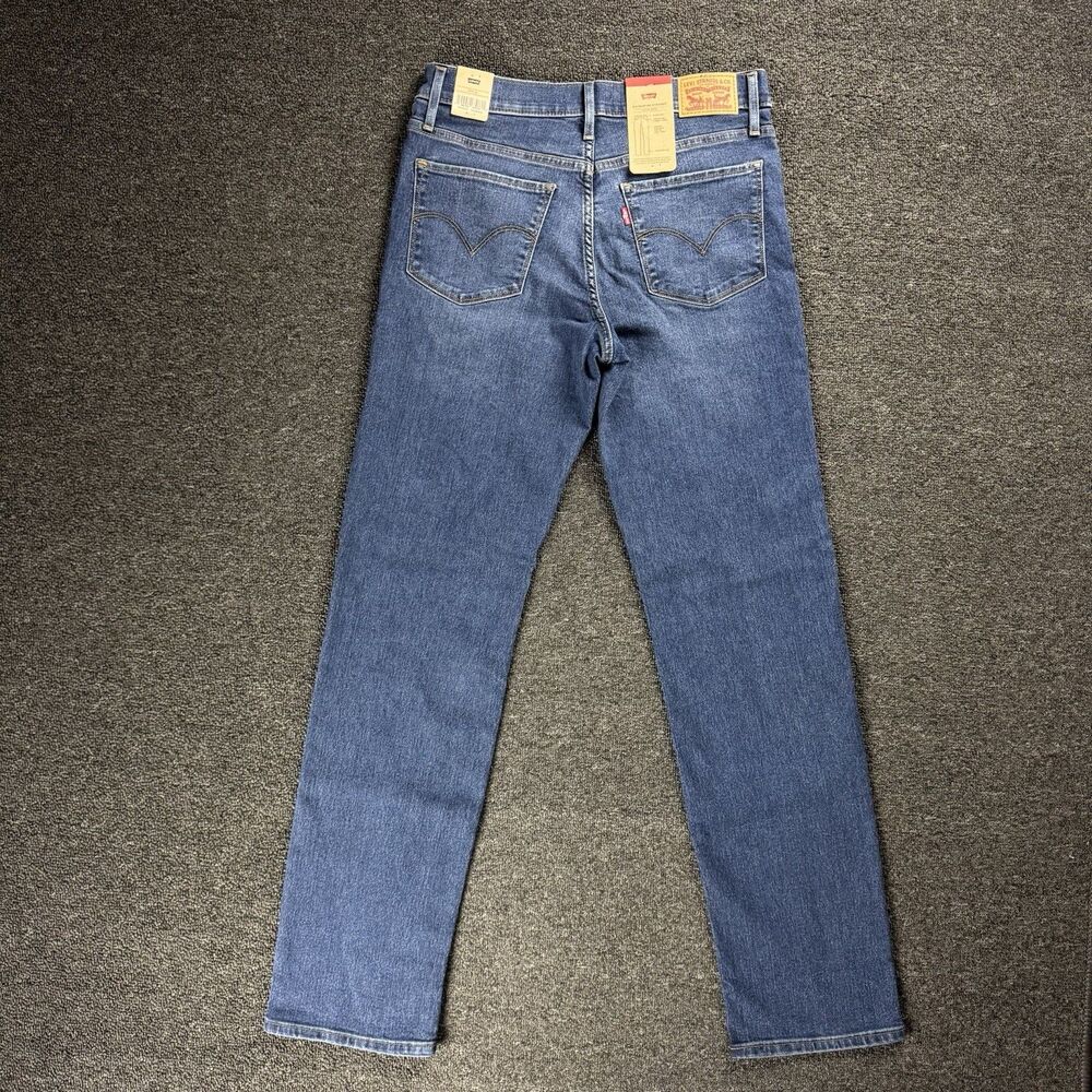 Levi's Women's 314 Shaping Straight Mid-Rise Stretch Denim Jean 29x32 Dark Wash - Picture 3 of 16